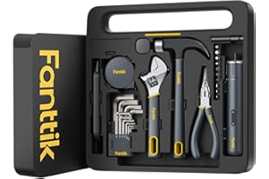 Fanttik S1 NEX Studio Household Tool Kits with Power Screwdriver, 3 Torque Settings, 10 Bits, Hex Keys, Spanner, Claw Hammer,