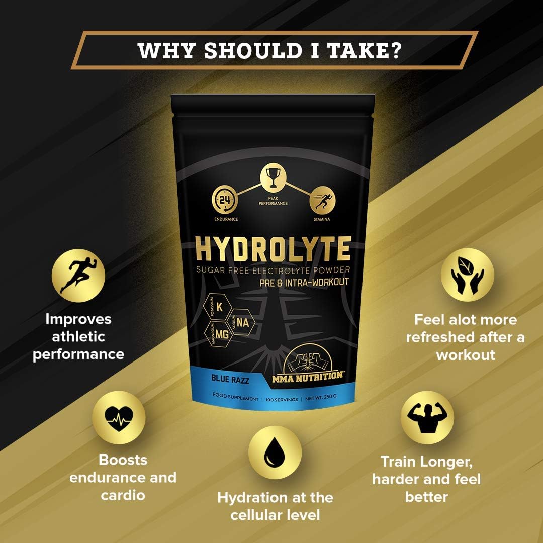 Hydrolyte BluRazz - 100 Servings Sugar Free Electrolyte Powder with Magnesium, Potassium - Boost Endurance and Reduce Fatigue with This Electrolyte Supplement - Maximum Hydration - Keto Friendly: Health & Personal Care