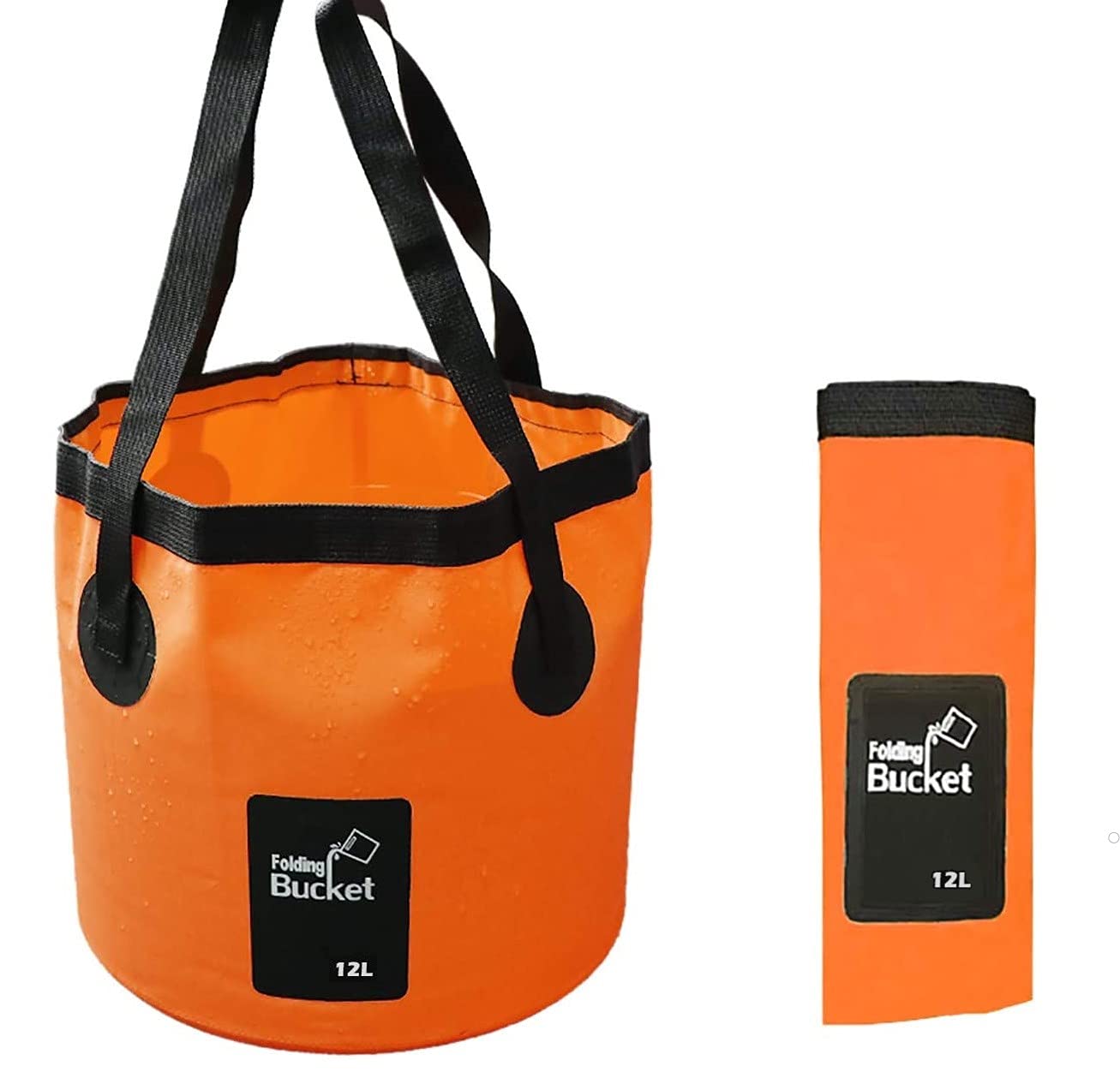 KAHEIGN Folding Water Bucket, 12L Portable Collapsible Bucket Camping Storage Container Wash Basin for Traveling Hiking Fishing Boating Gardening Car Washing (24 x 25cm)