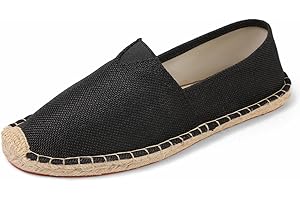 MCRONJI Closed Toe Canvas Slip on Flat Espadrilles Loafers for Men and Women