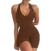 VUTRU Womens Sexy One Piece Tank Top Sleeveless Backless Bodycon Shorts Jumpsuits Bodysuit Catsuit Ribbed Sports Romper