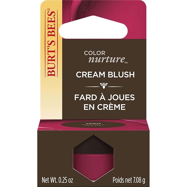 BURT’S BEES COLOR NURTURE MOISTURIZING CREAM BLUSH WITH VITAMIN E, BERRY WHIP, 0.25 OUNCE