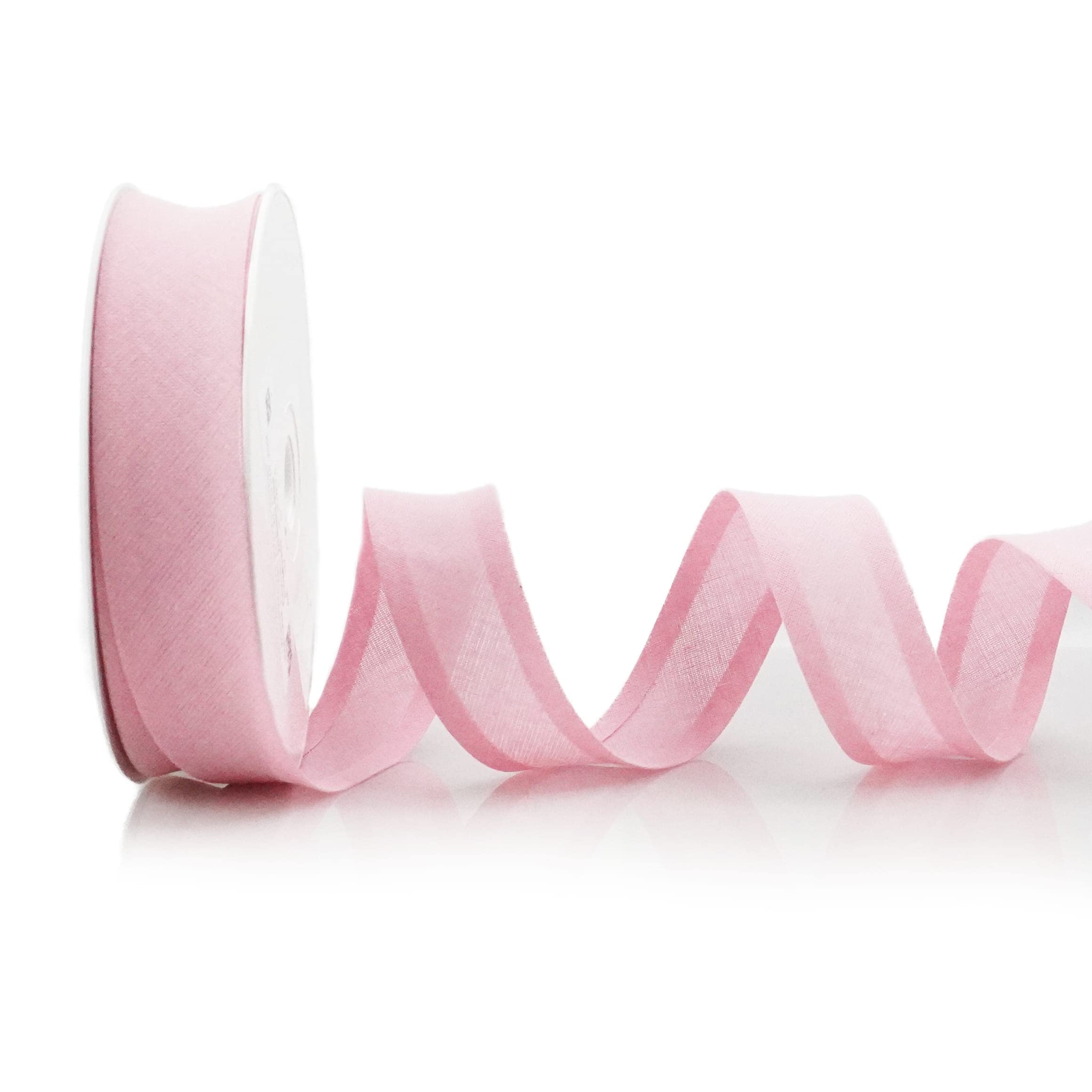 Trimz 25/5/5 mm Cotton Bias Binding, Pink 35 – Double‑Fold Sewing Tape for Quilting, Dressmaking & DIY Crafts