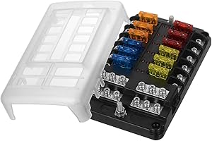 BAITHNA Fuse Block Blade Fuse Box Holder, Car ATO/ATC Fuse Block Waterproof with Fuse LED Indicator Protection Cover for Automotive Truck Boat Marine Bus RV Van Vehicle (12 Way)
