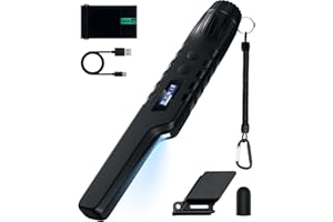 HAZLEWOLKE Rechargeable Metal Detector Pinpointer for Adults & Kids, Fully Waterproof Hand-held Metal Detectors Wand with One-Key Interference Elimination, Superhet-Tec Pin Pointer Metal Detector Accessories