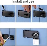 TERF Heavy Duty Hasp and Staple Set 190mm Black Security Door Latch view 5