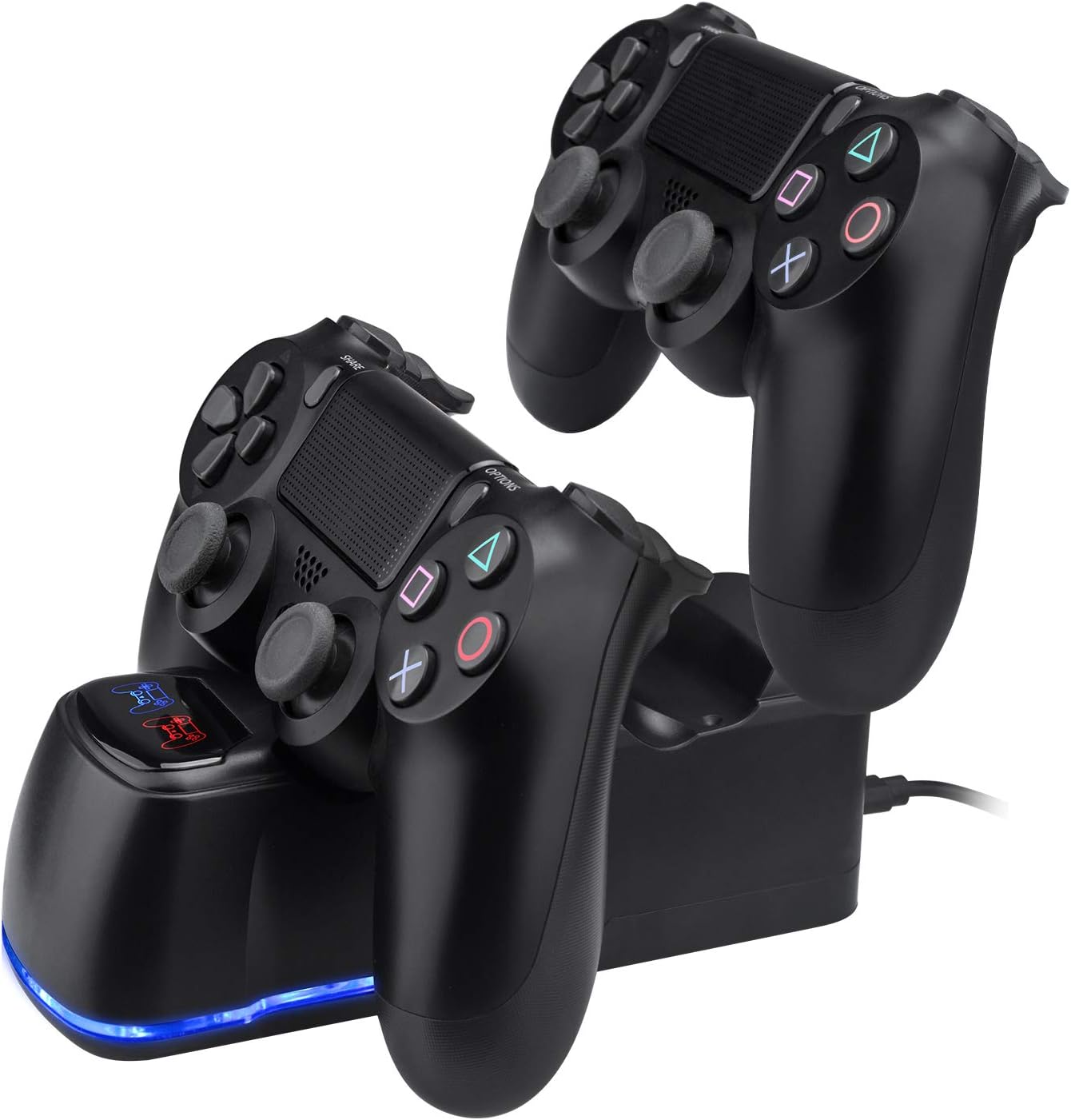 TechKen PS4 Dual Charging Dock Station for PlayStation 4 Controllers, Dualshock 4 USB Wall Docking Charger Power Energizer