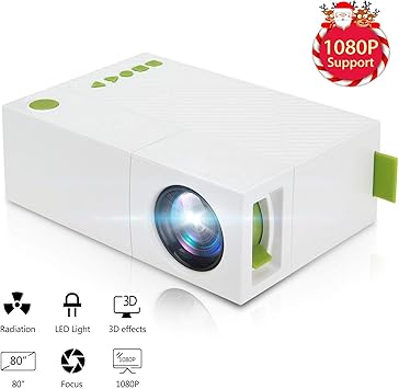 MUXAN Mini proyector, portátil 1080P LED Mini Beamer Heimkino ...