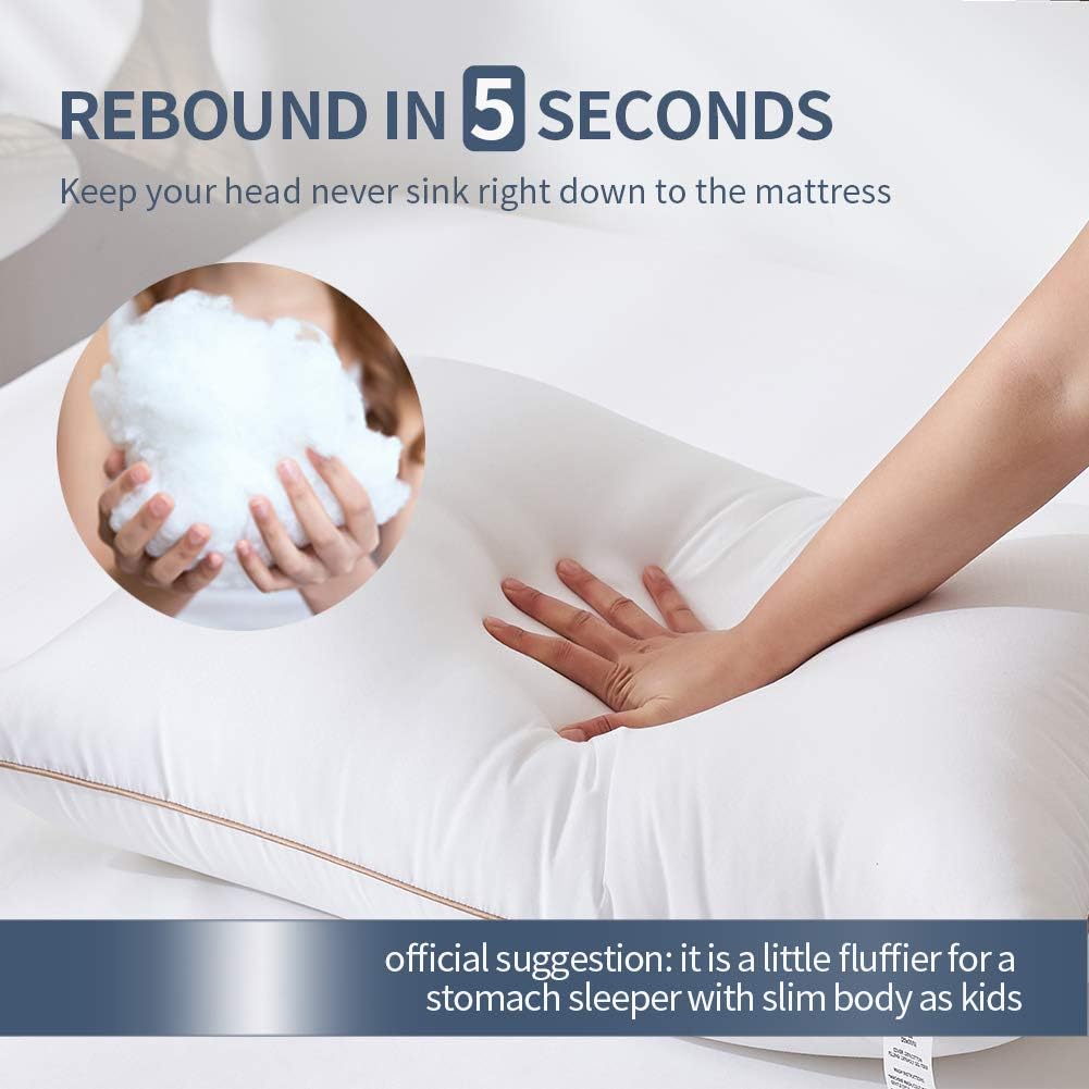 OVX Pillows for Sleeping Set of 2 Hypoallergenic Gel Hotel Pillows, Down Alternative -High Great Support for Side/Back Sleeper--Standard: Kitchen & Dining