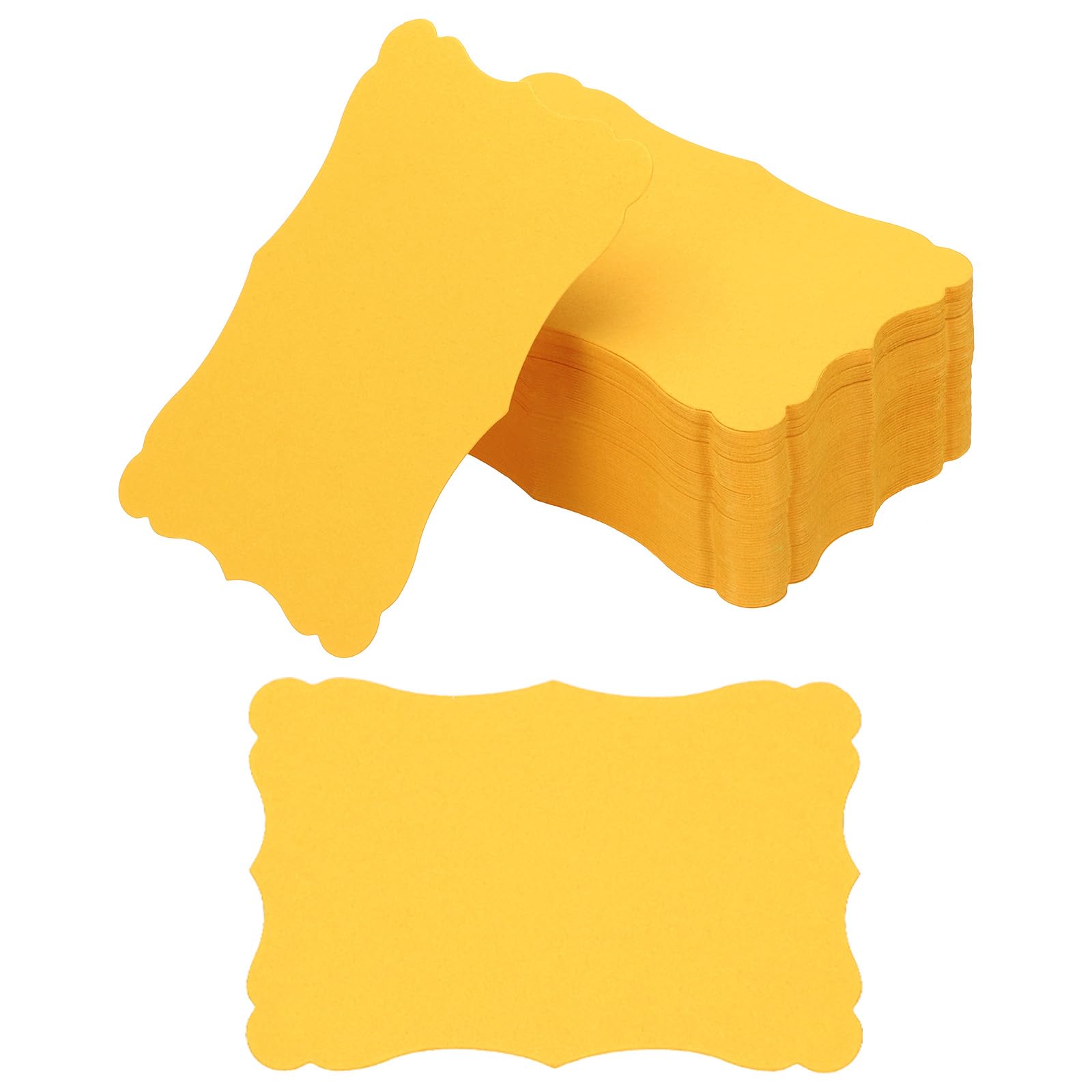 PATIKIL 3.7"x2.4" Blank Paper Business Cards, 200 Pack Small Index Flash Cards Words Message Note Card Mini Paper Tags Lace for DIY Gift, Yellow