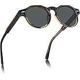 AVAWAY Polarized Mens Sunglasses Round, Italian Acetate UV Protection Retro Small Sun Glasses Fashion Shades AV2136