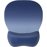 MROCO Ergonomic Mouse Pad with Gel Wrist Rest, 9.4 x 8.1 in, Blue Gradient | Ergonomic Shape Design, Multiple Pattern Options, Gel Wrist Comfort, Smooth Lycra Surface, Non-Slip PU Base
