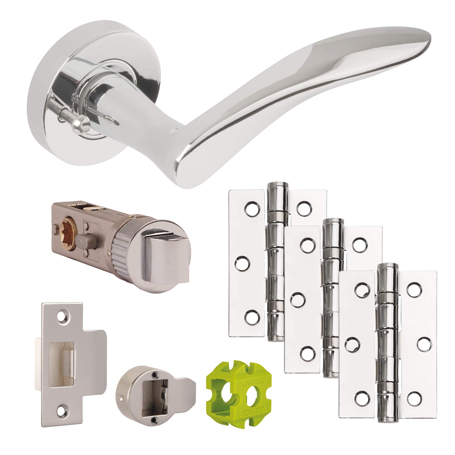 Jigtech JTB82020 Vecta Door Pack-Bathroom, Polished Chrome