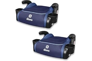 Diono Connect3 R Backless Booster Pack of 2, Slim Fit 3-Across in Many Mid-Sized Sedans and SUVs, for Children from 40-120 lbs., Lightweight with Cupholder, Blue Surge