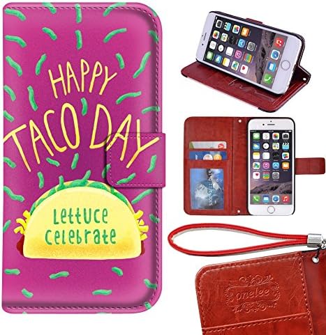 Memoly Shop Case Funny Taco iPhone 7 4.7 PU Leather Wallet Case Case Cover