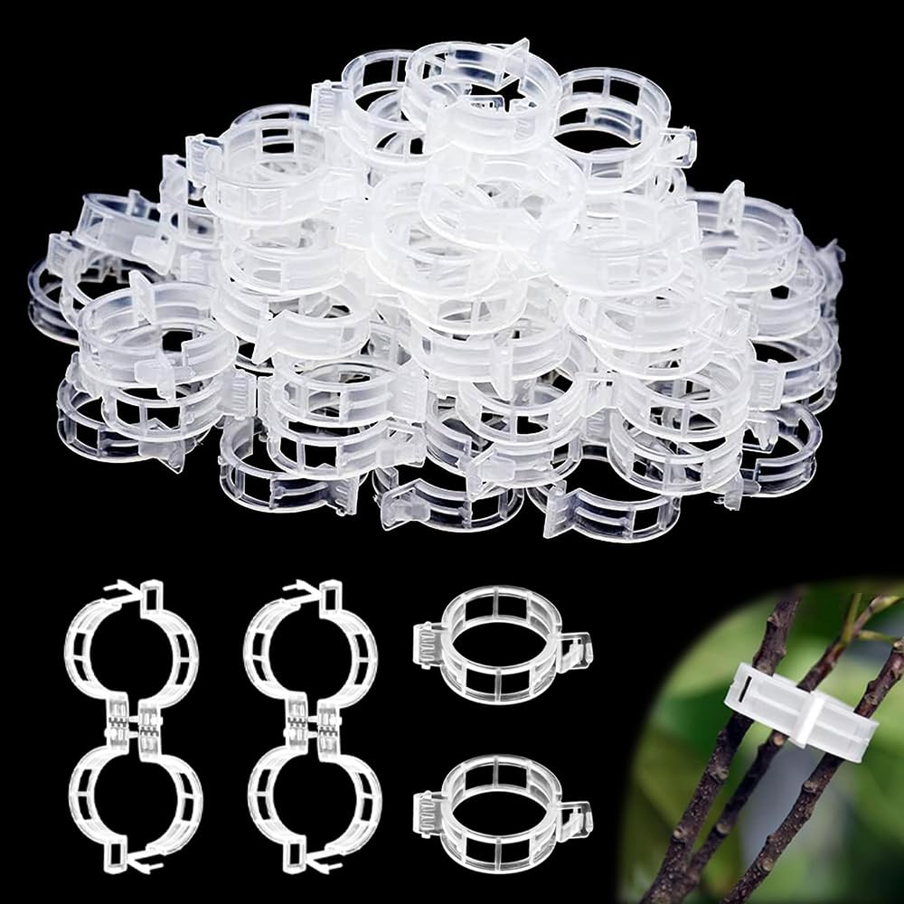 MisFun Plant Support Clips, Plant Clips Support Climbing Plants, Plant Support Clips, Garden Plant Clips, Plastic Garden Plant Flower Clip, Gardening Graft Clip