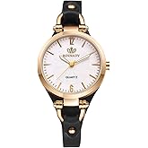 Avaner Women's Leather Quartz Watches: Slim Strap Small Face Ladies Elegant Dress Wrist Watches