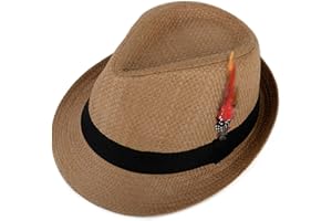 WESTEND Fedora Hats for Men - Kentucky Derby Summer Straw Hat, Stylish 2025 Design
