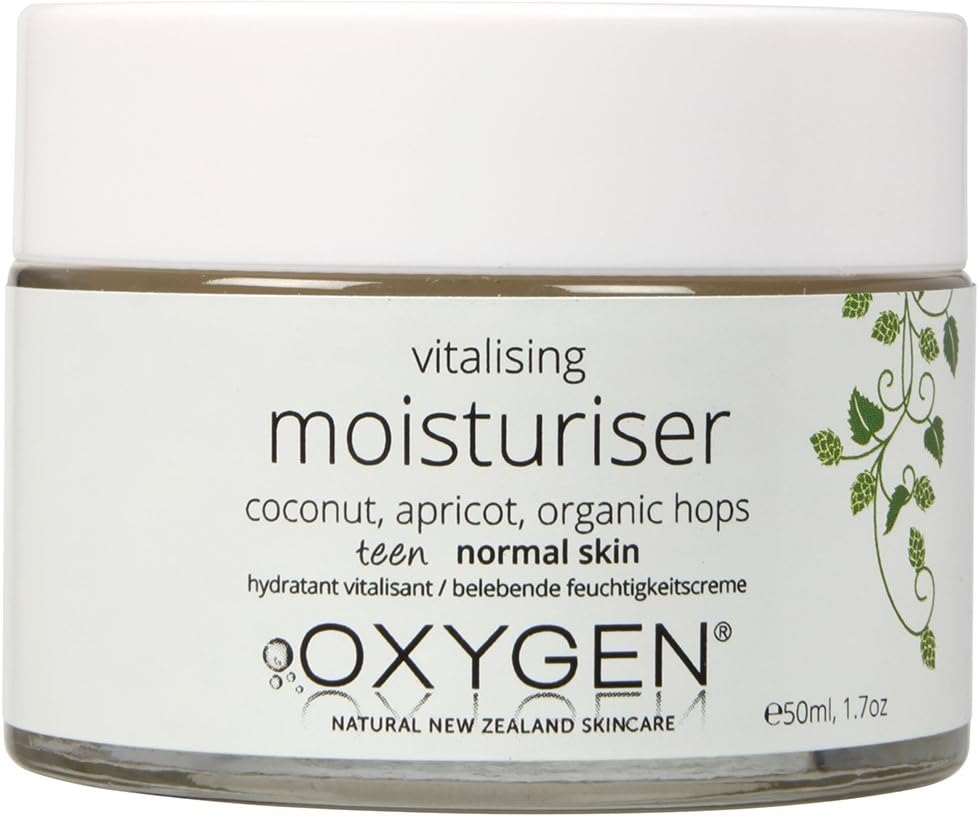 Oxygen Vitalizing Moisturizer with Coconut Oil, Apricot and Organic Hops, Great for Young Skin, Natural, Made in New Zealand