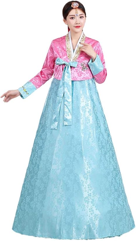 Amazon 10色 韓服韓国伝統衣装チマチョゴリ クラシック レディーズ 韓流ドレス イベント 学園際 文化際 二次会ドレス 韓流ワンピース 結婚式服装 コスプレ 衣装 普段着 韓国 民族衣装 チマチョゴリ パーティードレス ローズ M コスプレ 仮装 通販