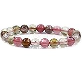Keleny Gem Semi Precious Gemstones 8mm Natural Quartzite Stone Round Beads Crystal Stretch Bracelet 7 Inch Unisex