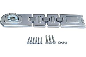 QCAA Extra Heavy Duty Concealed Safety Hasp, Flexible Link, with Hardened Staple, 9" Triple Flexible, Zinc Plated, 1 Pack, Made in Taiwan