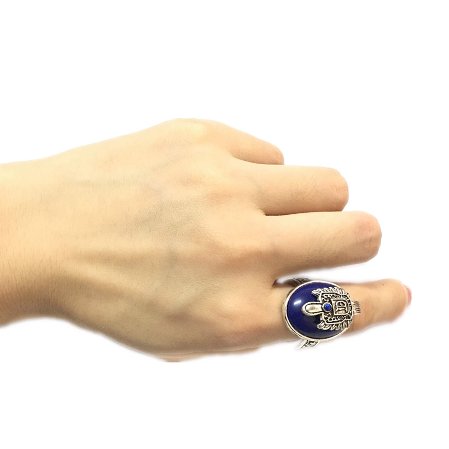 PPX Daywalking Katherine Necklace Pendant Charm Necklace-Royal Blue and Vampire Daylight Walking Signet Damon's Ring for Fans, with Transparent Box