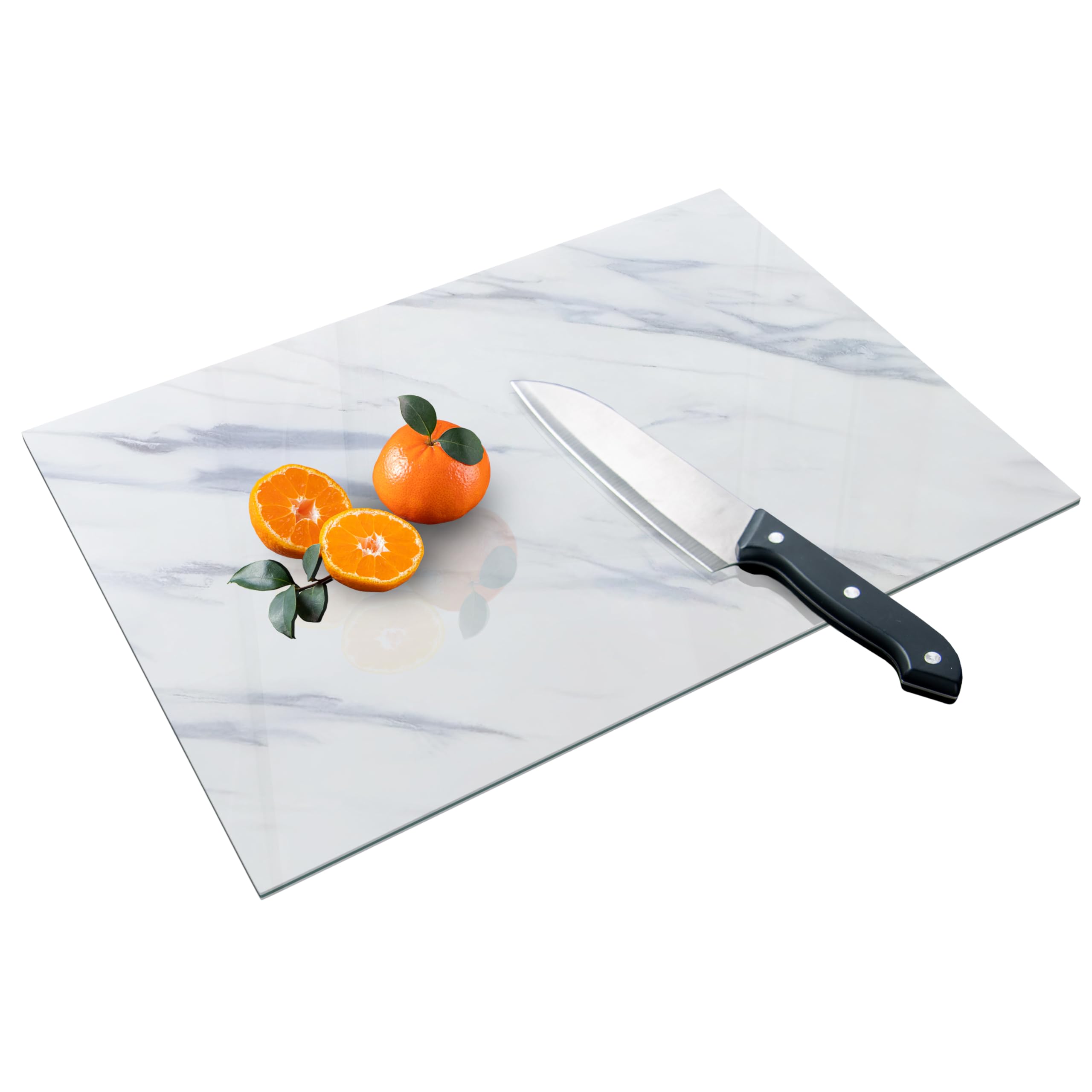 Tempered Glass Cutting Board Non-Slip Worktop Saver Chopping Board Countertop Saver Scratch Resistant Heat Resistant Shatter Resistant Dishwasher Safe 40 * 30cm Slate Effect