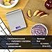 Digital Kitchen Scale Food Scale Weighing Lightweight Portable Mini Measuring Scale Multi functional Volume Measurement Gram Scale 11lb 5kg Silver Stainless Steel (Batteries Included)-White