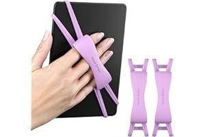 ARCTIIRO 2 Pack Comfortable Hand Strap for Kindle and Tablets, Kindle Accessories for Reading in Bed, Secure and Lightweight Grip Holder for 4.7-8" Tablet/Paperwhite/Kobo/Oasis/E-Book/Phone (Lilac)