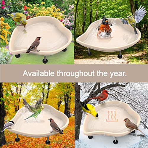 hugeneroy Heated Bird Bath for Outdoors in Winter Heated Birdbath