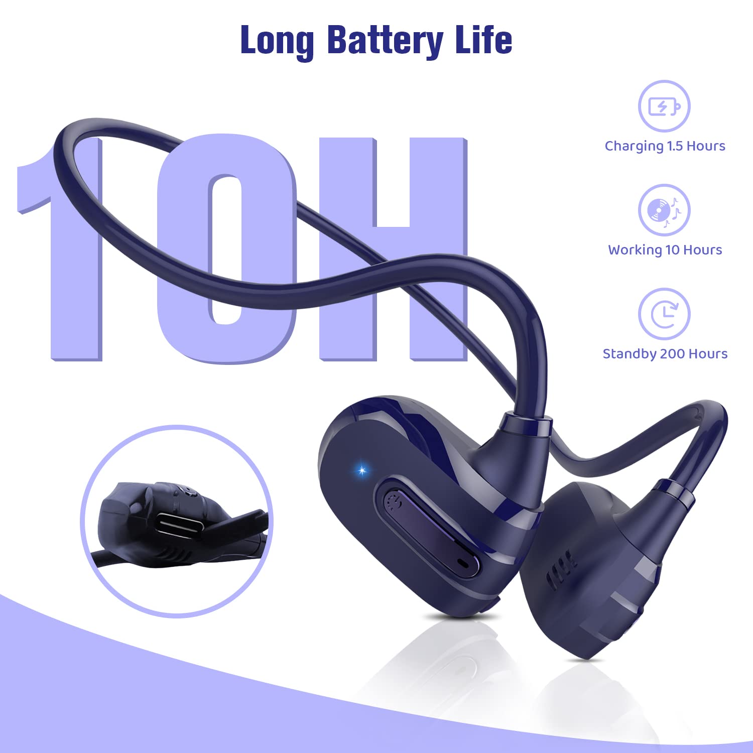 BANIGIPA Kids Headphones, Open Ear Headphones Comfortable for Teens Child Boys Girls, Wireless Bluetooth 5.4 Headset w/Mic for School/Tablet/Travel, 13g Ultra-Light, Protect Hearing, 10H Playtime