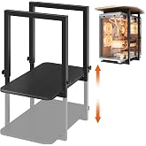 Heavy Duty Under Desk PC Mount for Full Tower PC Cases, Loads 66 lbs | Fits Maximum PC Case Size: 13.4&rdquo;(Width) x 25.6''(Height), Height Adjustable, Stable Wood Base(size 23.6''x13.8'' )