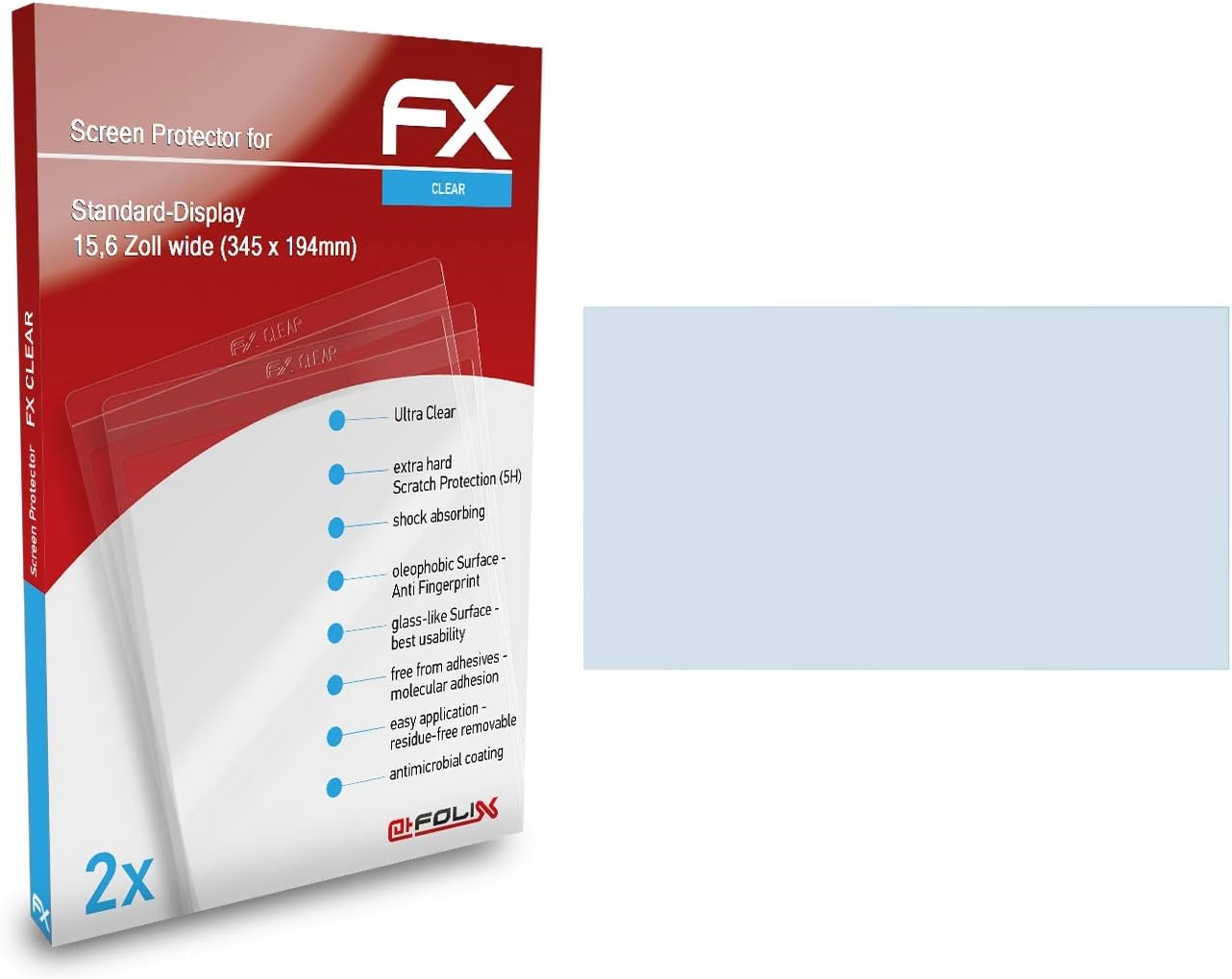 atFoliX Screen Protection Film compatible with Standard screen 15.6 inch wide (345 x 194mm) Screen Protector