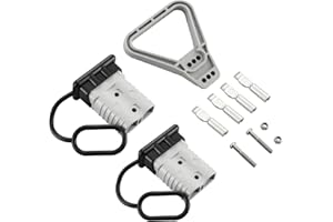 micrl 2 Pcs 1/0 Gauge 175Amp Battery Quick Connect/Disconnect with Handle, Jumper Cable Plug Connector for Recovery Winch (Grey)