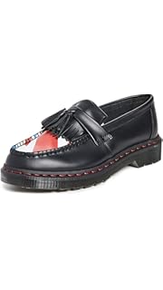 dr martens adrian tassel loafers in deep red