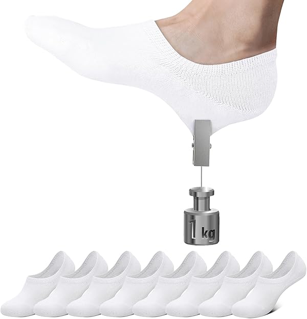 Falechay Sneaker Socken Damen Füßlinge 8 Paar No Show Unsichtbare Socken Unisex Schwarz Weiß Grau Hautfarbe 35-38 39-42 43-46