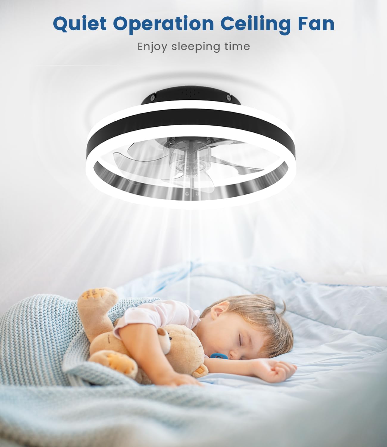 Ceiling Fan, LED Ceiling Fan with Lighting, 3 Colour Temperatures and 6 Speeds Ceiling Fan with Lamp, Remote Control, Quiet Dimmable Fan Ceiling Light