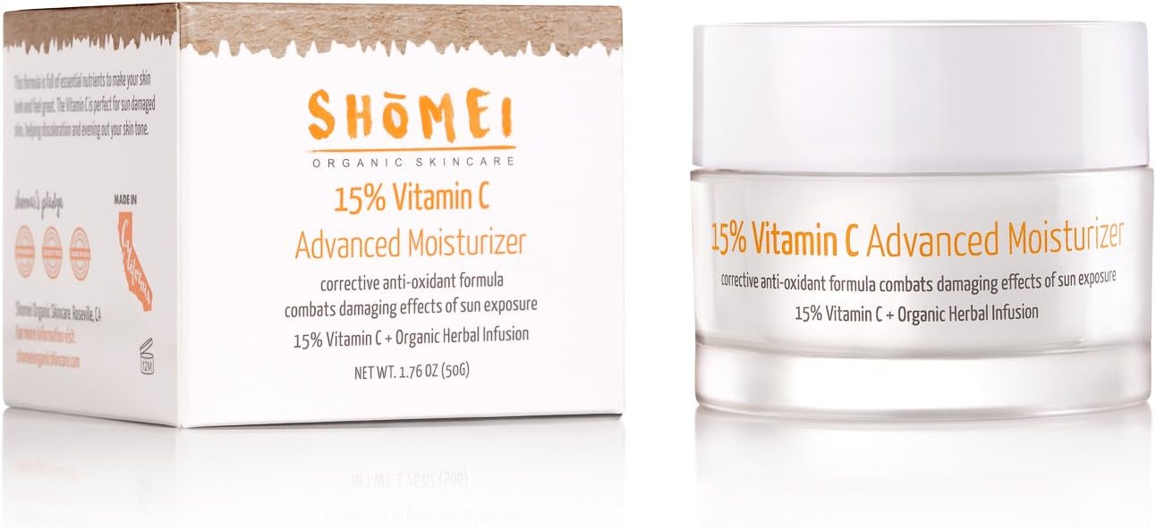 15% Vitamin C Advanced Moisturizer | Organic Herbal Infusion, Green Tea & Aloe Vera (1.76oz)