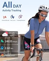 Amzhero Health Fitness Tracker 24/7 HR SpO2 BP Sleep 5ATM 24 Modes view 2