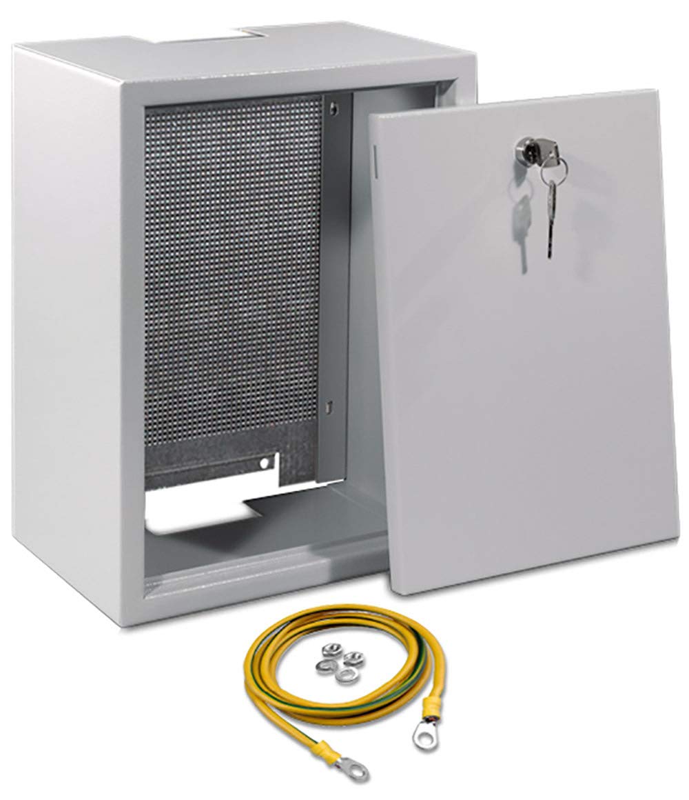 SKT QAS4045 electrical box cabinet for antenna installation 40 x 40 x 20 cm with perforated metal grid plate