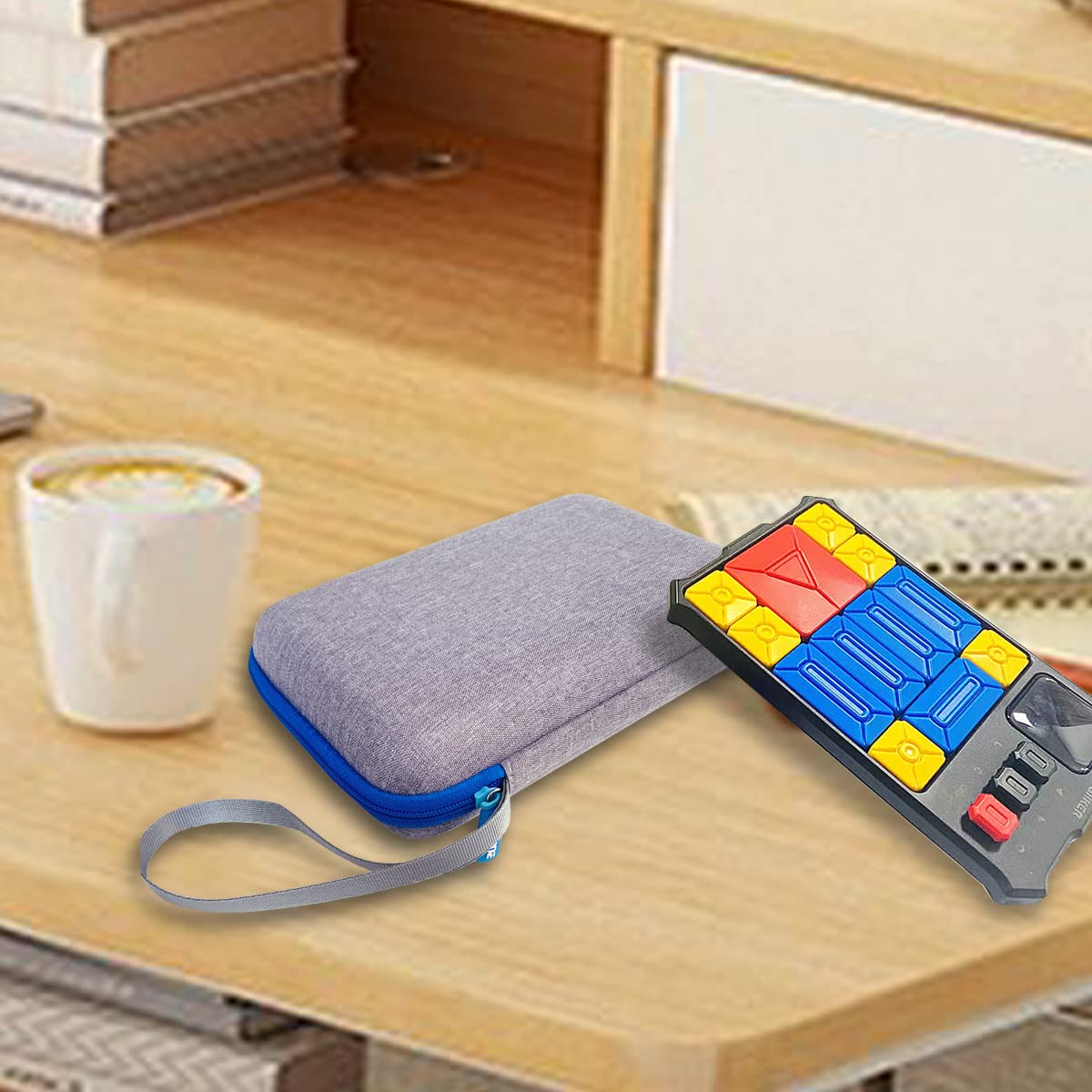 Hard Carrying Case for GiiKER Super Slide Brain Games, Protective Storage Holder for GiiKER Brain Teaser Puzzles Interactive Handheld Game Console Accessories (Blue Case Only)