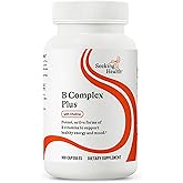 Seeking Health B Complex Plus - Vitamin B Complex Supplement with Choline & Riboflavin - Supports Brain Health, Digestion, & Energy - 100 Capsules