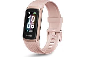 OCTANDRA Active 2 VeryFit Fitness Tracker Heart Rate SpO2 Blood Oxygen Saturation Sleep Monitor Step Counter Pedometer IP68 Waterproof Activity Running Smart Watches for Men Women (ID155) (Pink)