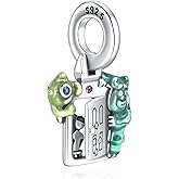 H.ZHENYUE Green Monster Lion Charms 925 Sterling Silver Dangle Beads for Bracelets and Necklaces Jewelry for Women