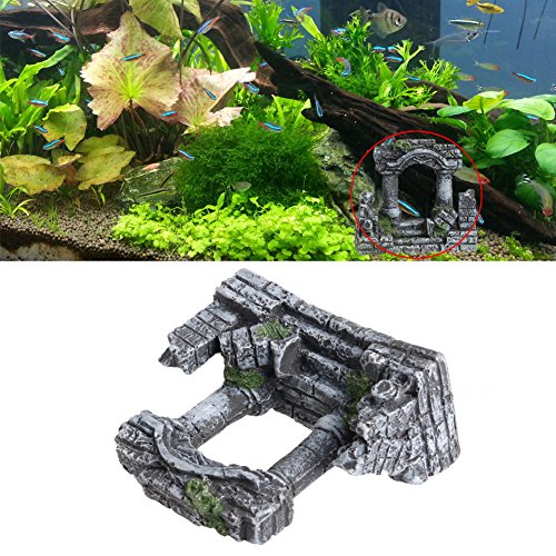 Stebcece Resin Rome Square Stone Pillars Bi-Columns Aquarium Landscaping Fish Tank Decor