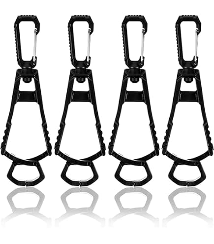 thumbnail image 2 of Qinwuwu 2-Pack Heavy Duty Belt Tool Clips | Black Nylon & Metal Clips For Towels, Gloves, Hats, Freeing Your Hands 2 of 14