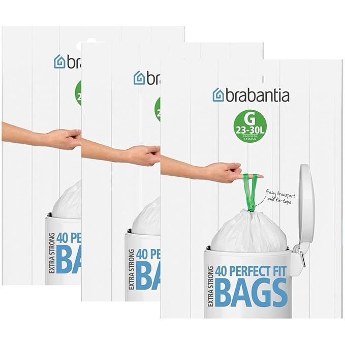 Brabantia Rubbish Bags Set of 3 Savings Packs 30 litres (G) 40 Count