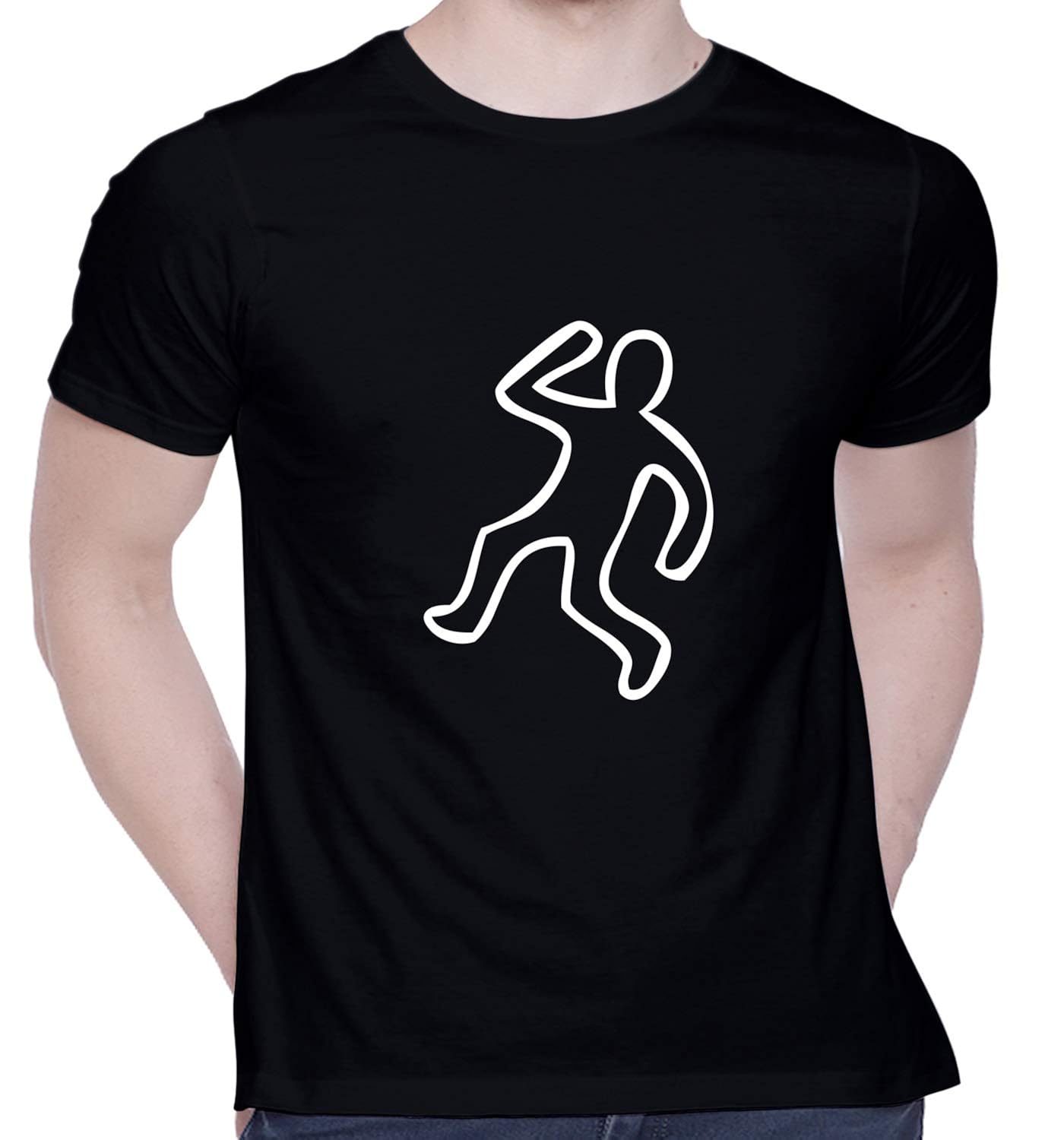 CreativiT Graphic Printed T-Shirt for Unisex Dancing Man (White Print