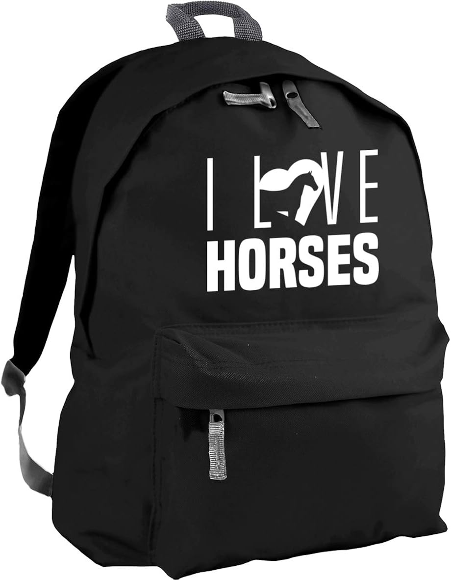 HippoWarehouse I Love Horses Backpack ruck Sack Dimensions 31 x 42 x